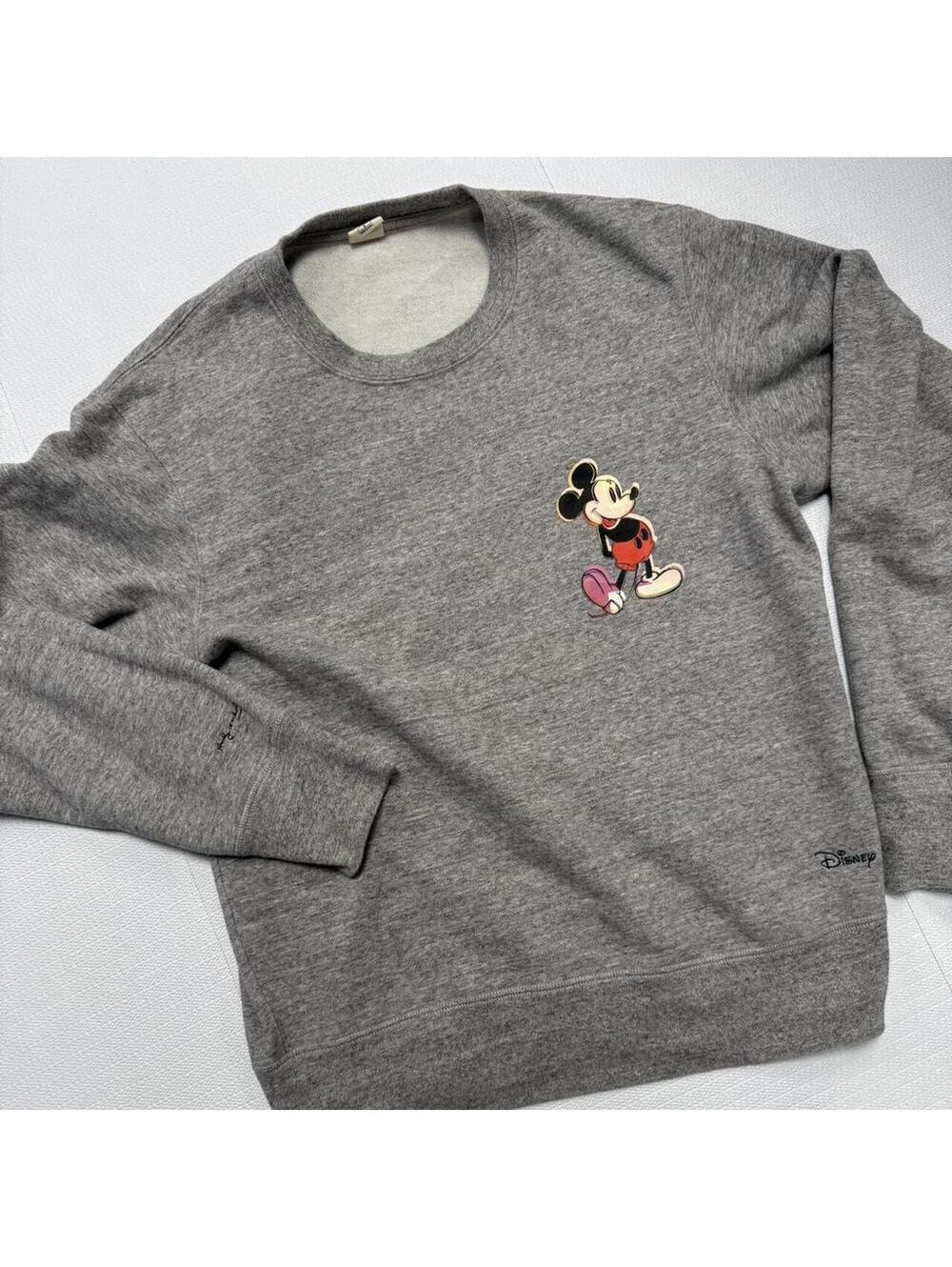Uniqlo Disney Mickey Mouse Gray Crewneck Sweatshirt Size Small